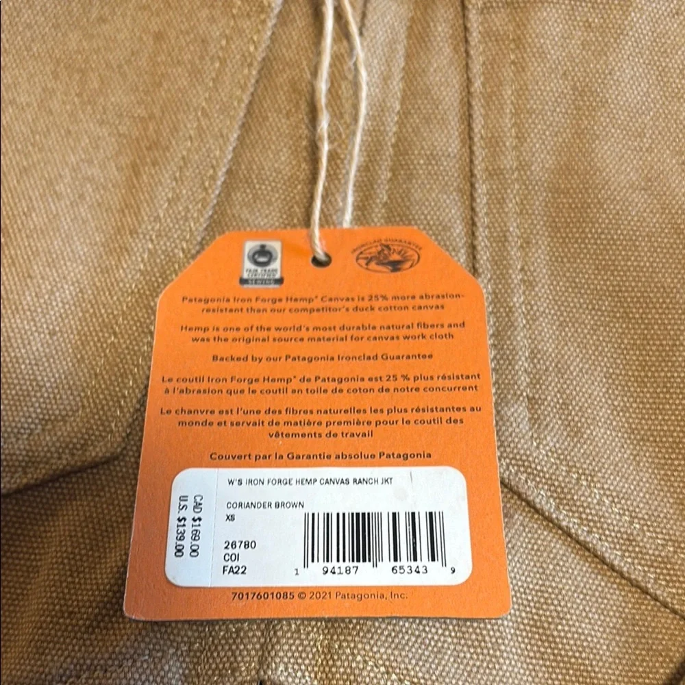 Patagonia Tan Lightweight Women’s Iron Forge Hemp Canvas Ranch Jacket - Picture 2 of 9